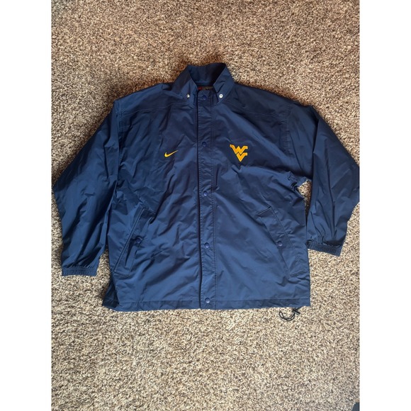 Nike West Virginia Mountaineers Jacket XL Button Up WVU Windbreaker - Picture 1 of 7